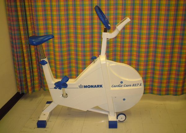 This bike allows us to measure heart rate and look for irregular heart beat during exercise. Bought with TICR donations.