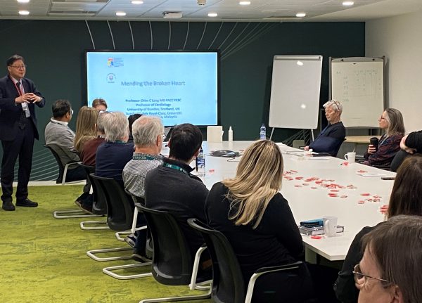 Professor Chim Lang Begins his talk to the employees of NCR Atleos, Dundee
